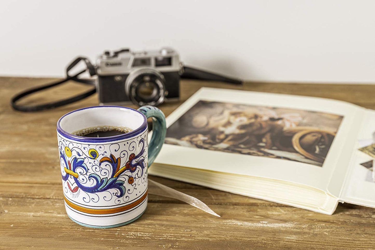 Italian Ceramic Mug Ricco Deruta Blu - Hand Made Pottery Coffee Mugs, Deruta Italian Pottery, Painted Mug, Italian Ceramic, Made in Italy, Painted Coffee Mug, Mugs Handmade